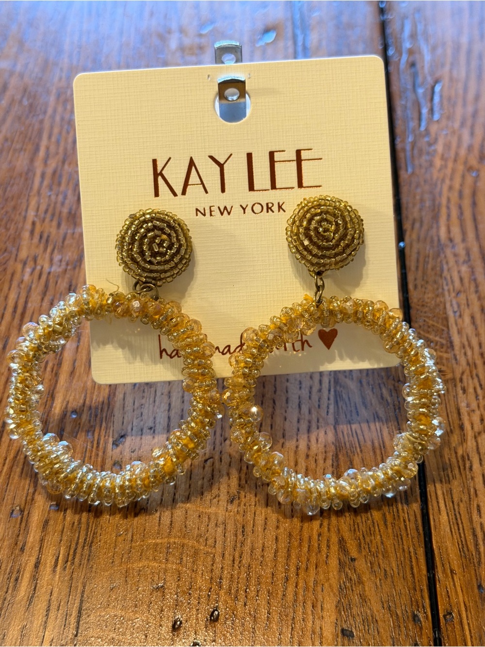 Kaylee New York Gold Beaded Hoop Earrings